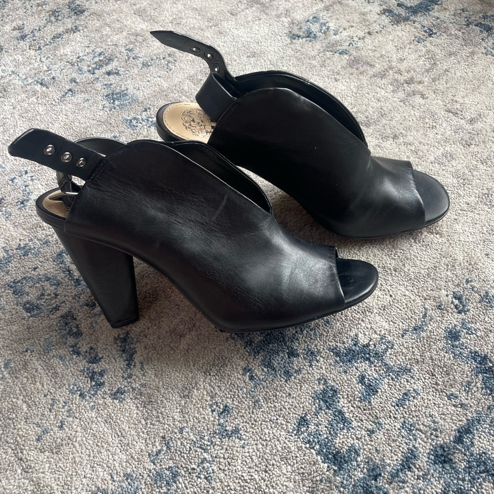 Cute black leather heels! Worn once!